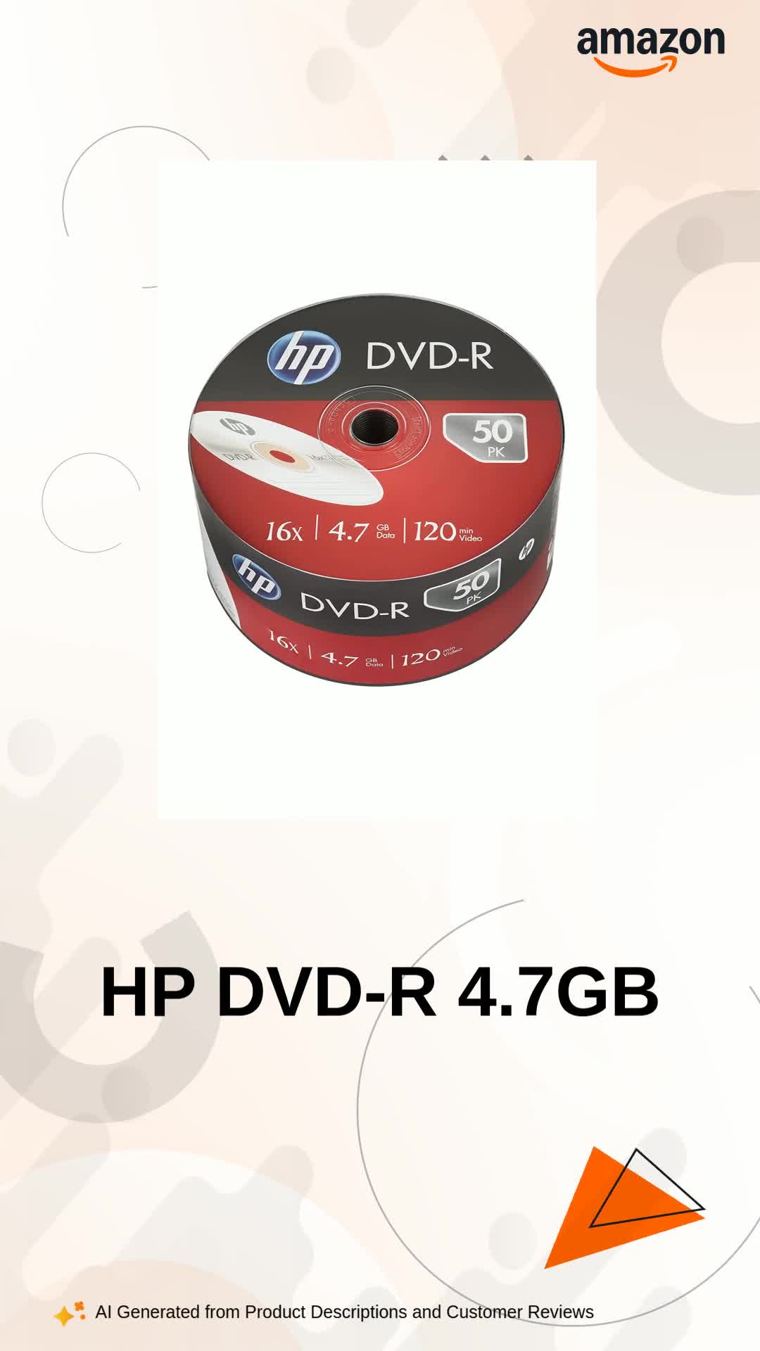 HP DVD-R 4.7GB Recordable Blank Digital Versatile Disc